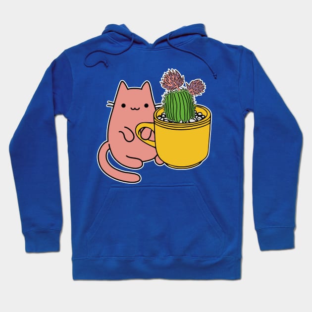 Cactus and happy gardener cat Hoodie by GlanceCat